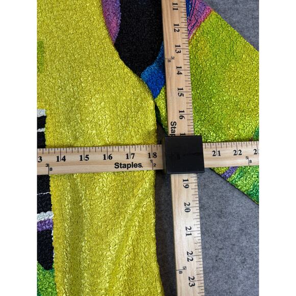 Berek Jacket Womens Medium Yellow Green Abstract Textured Artsy Retro Hippie - Picture 3 of 6
